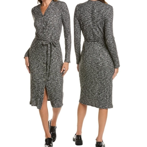 MICHAEL STARS GRAY BUTTON FRONT CARDIGAN DRESS BELTED PLUS SIZE 1X WOMEN’S NEW - Picture 10 of 10